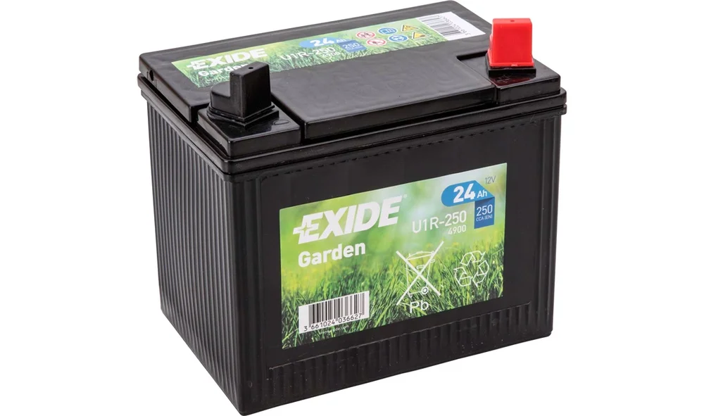 EXIDE 12V-24Ah vdlfri hagetraktor batt v:6197684