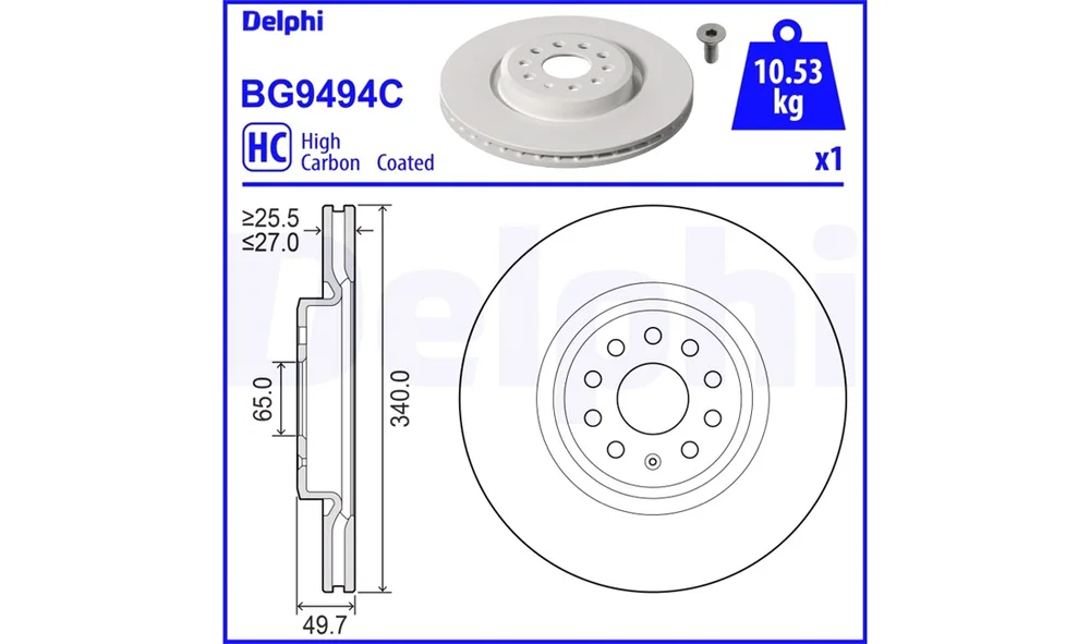Bremseskive - BG9494C - (Delphi) v:8615601