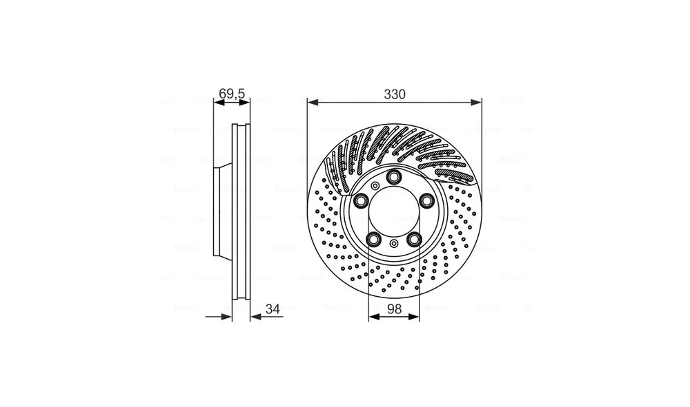 Bremseskive - 0 986 479 579 - (BOSCH) v:143452