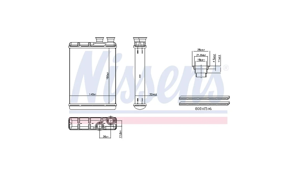 Varmeapparat register 707418 (Nissens) v:5121893