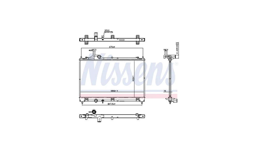 Radiator, Motorkjøling 607404 (Nissens) v:2722851