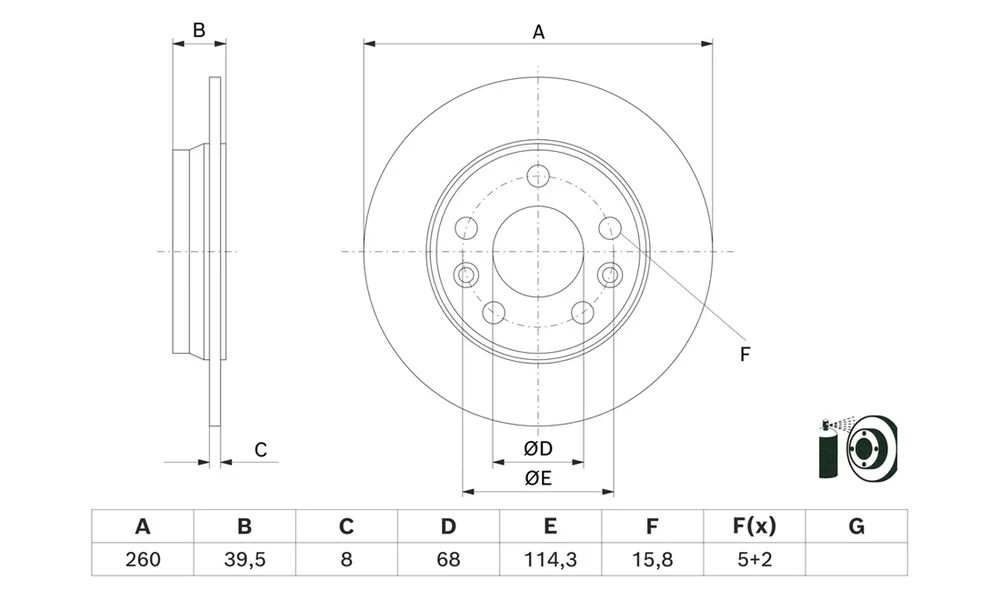 Bremseskive - 0 986 479 H69 - (BOSCH) v:5007355