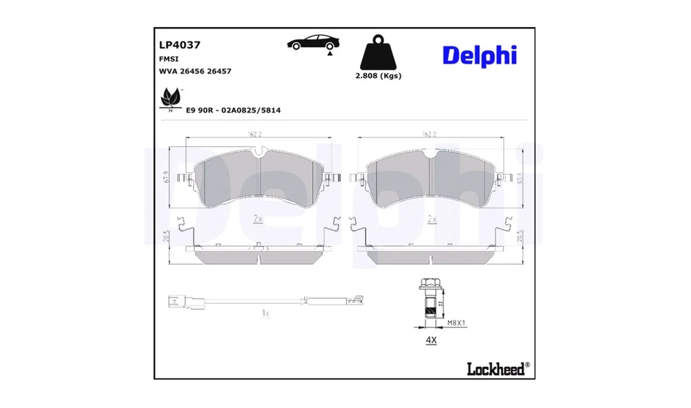 Bremsekloss Sett - LP4037 - (Delphi) v:3261606
