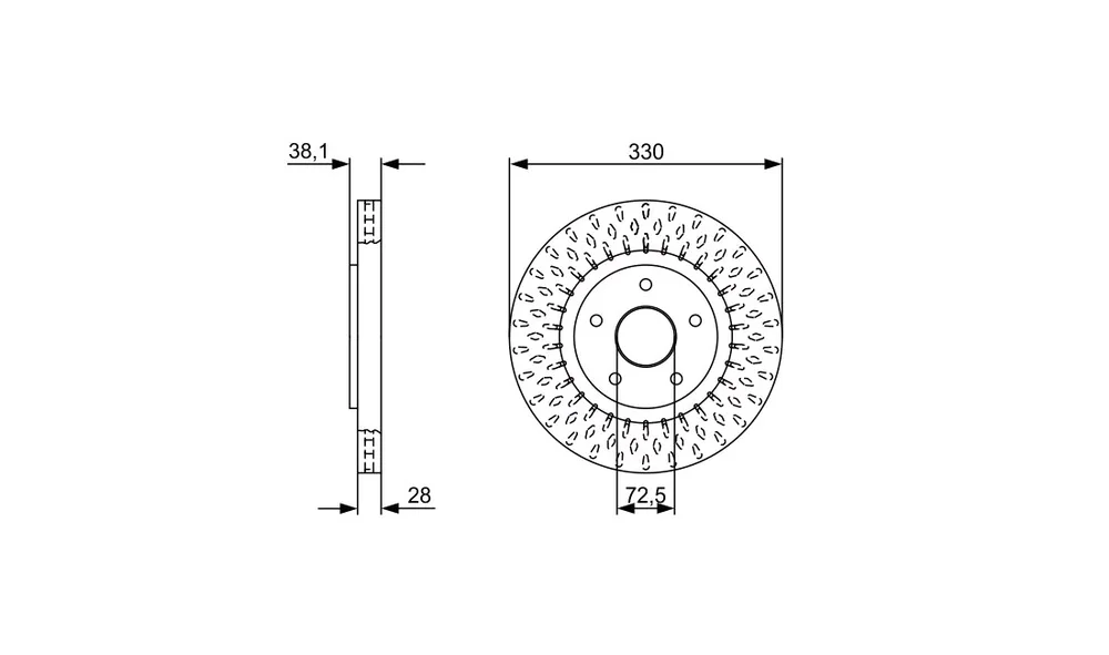 Bremseskive - 0 986 479 V85 - (BOSCH) v:6019236