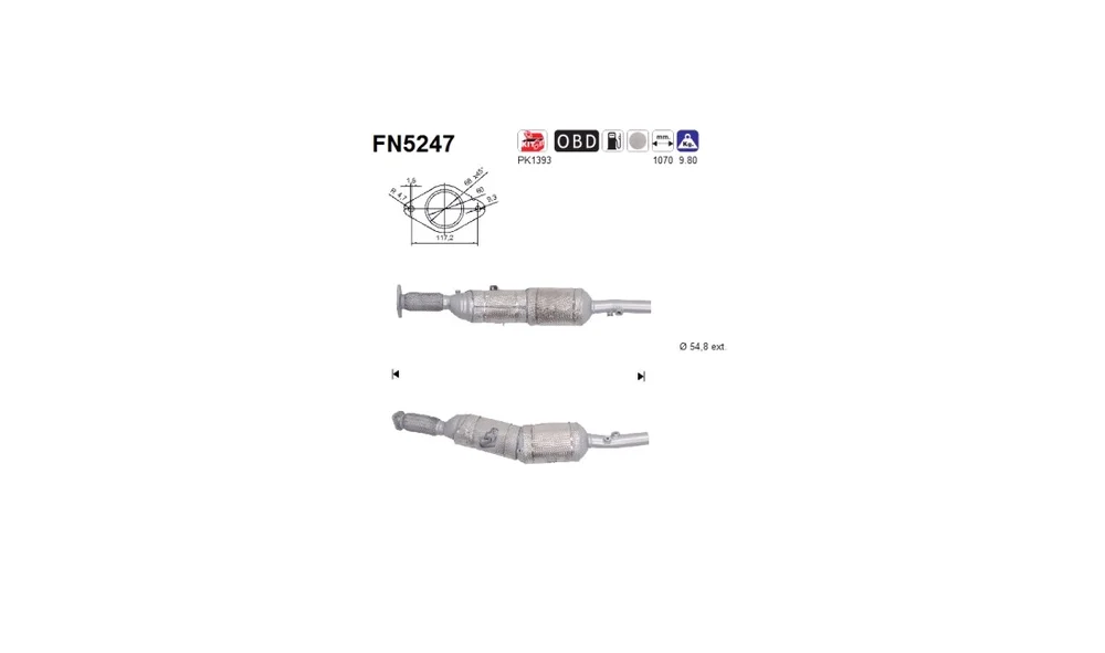 Sot-\/ Partikelfilter, Eksosanlegg FN5247 v:8336843