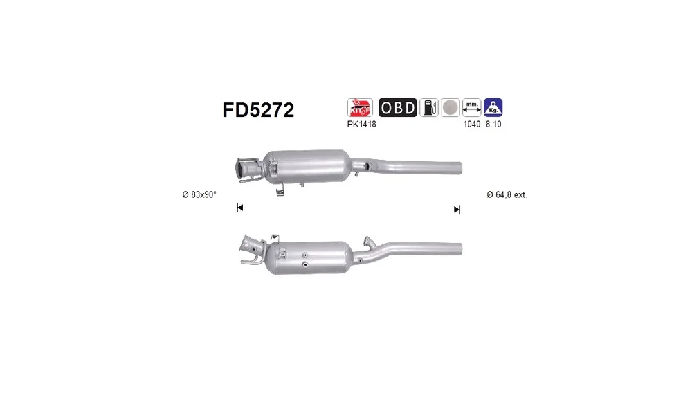 Sot-\/ Partikelfilter, Eksosanlegg FD5272 v:5764696