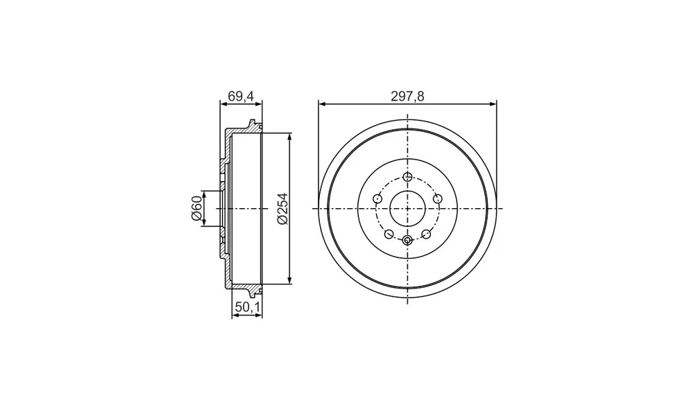 Bremsetrommel - 0 986 477 302 - (BOSCH) v:7351882