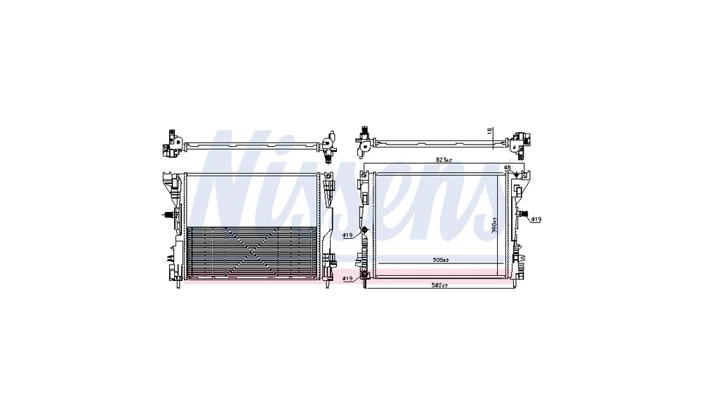 Radiator, Motorkjøling 606653 (Nissens) v:3346878