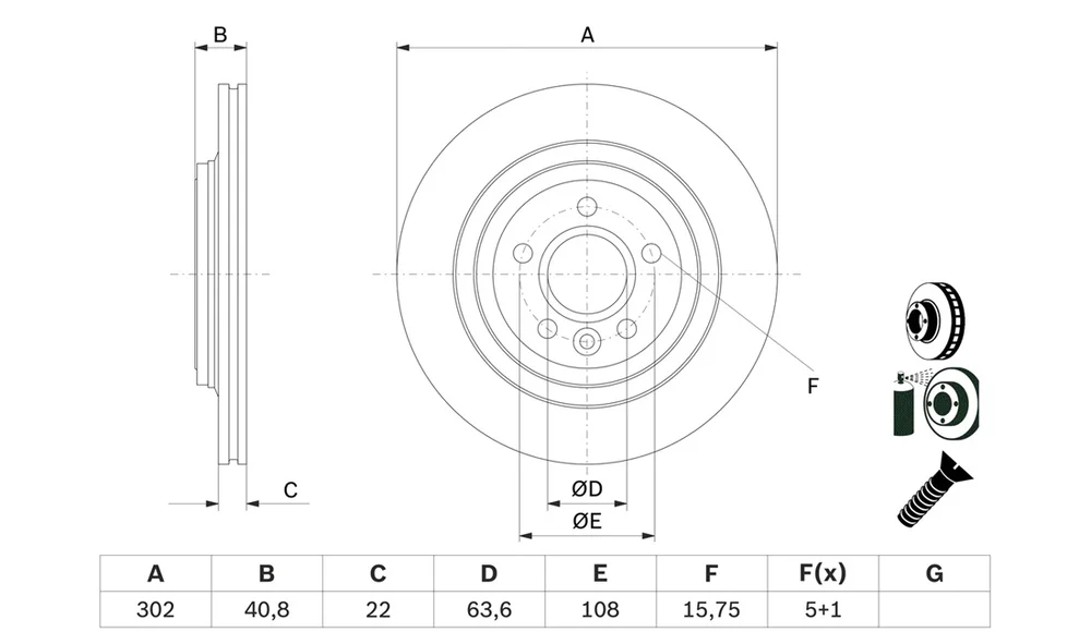 Bremseskive - 0 986 479 E85 - (BOSCH) v:2766807
