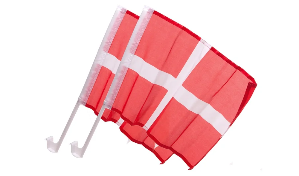 Dannebrog flag til siderude 2 stk v:3588420
