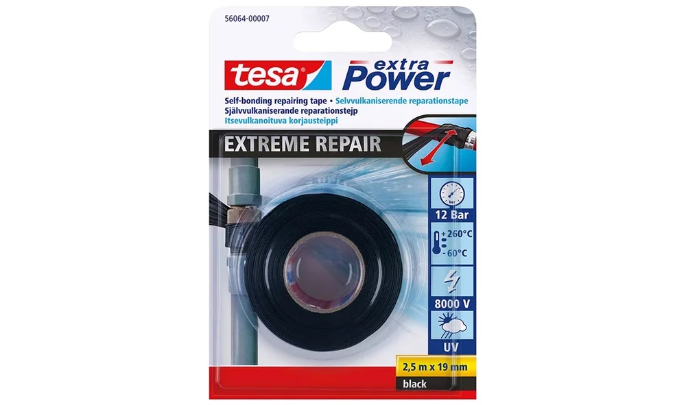 TESA Extreme Repair Silikontape Sort v:4244845