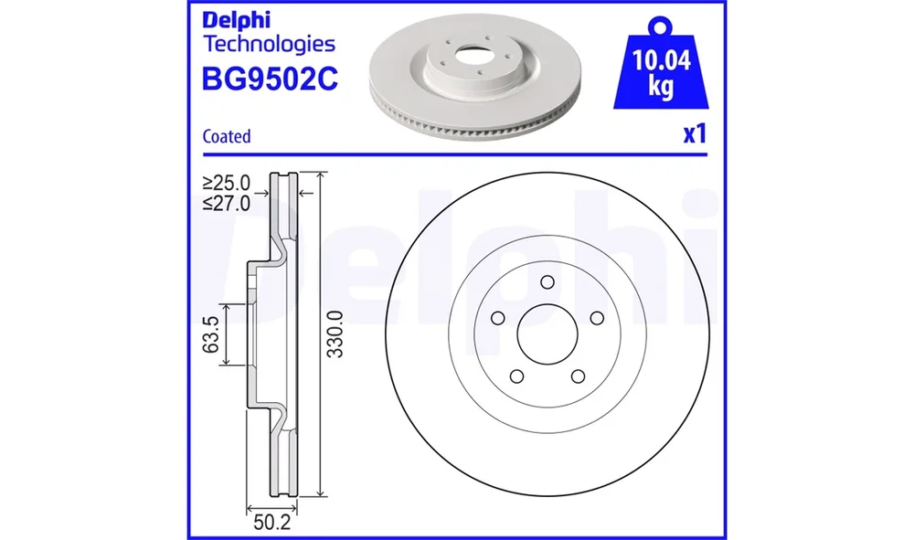 Bremseskive - BG9502C - (Delphi) v:3585273