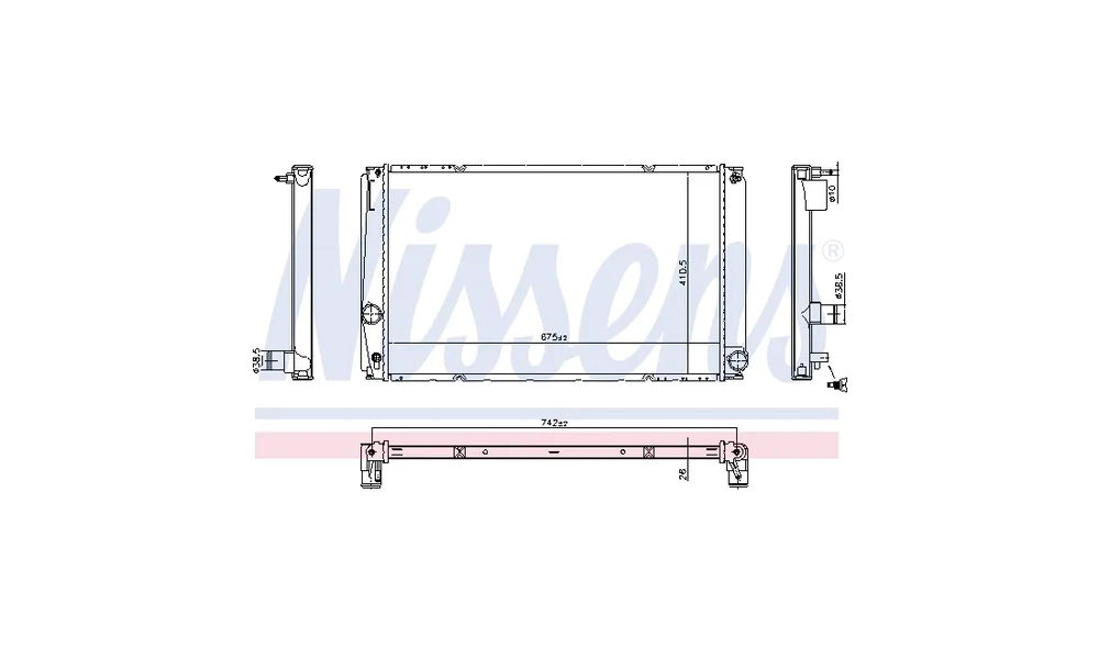 Radiator, Motorkjøling 606818 (Nissens) v:5130509