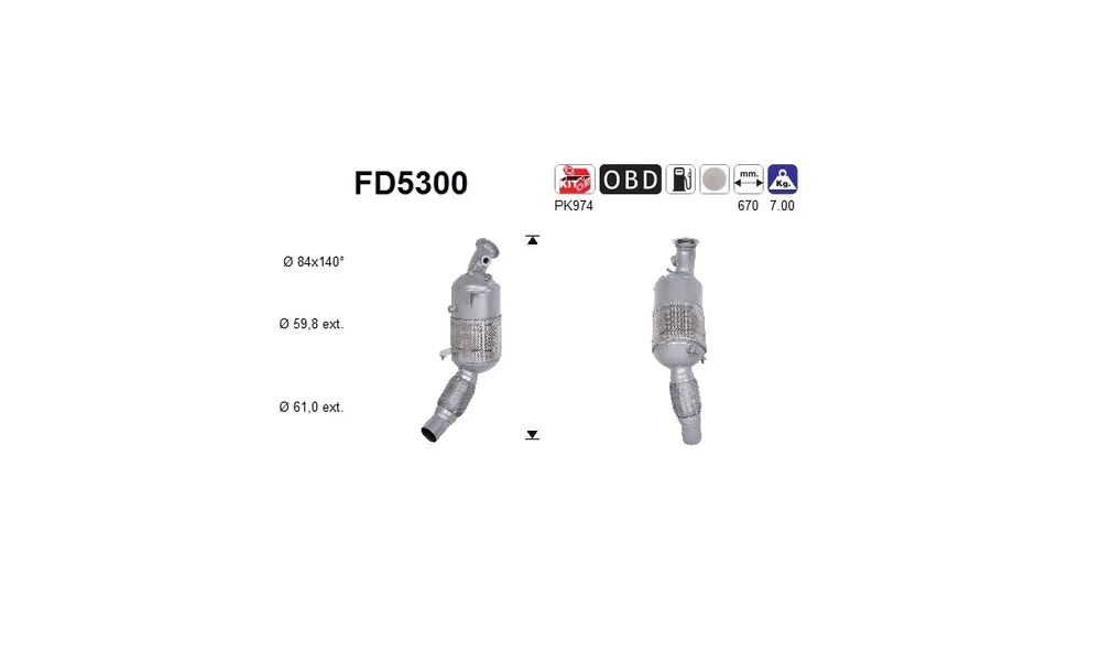 Sot-\/ Partikelfilter, Eksosanlegg FD5300 v:4304636
