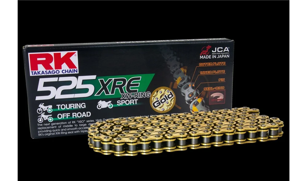 Kjede RK GB525XRE Gull XW-ring 120 ledd v:4557570