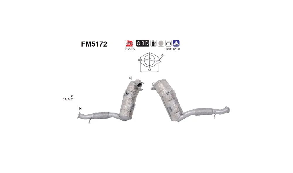 Sot-\/ Partikelfilter, Eksosanlegg FM5172 v:2870161